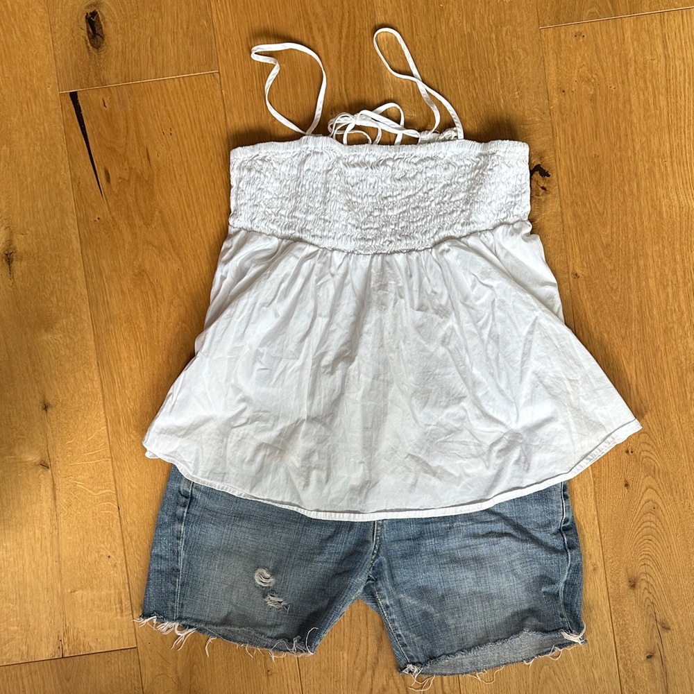 White spaghetti strapped top